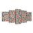 TABLEAU EN 5 PARTIES – MOTIF FLORAL AUX FEUILLES - TABLEAUX DE FLEURS - TABLEAUX