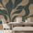 ZELFKLEVEND FOTOBEHANG ABSTRACTE BEIGE BLADEREN IN GROEN - FOTOBEHANG ABSTRACT - FOTOBEHANG