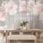 Self adhesive wallpaper vintage magnolia with an inscription