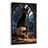 WANDBILD GEHEIMNISVOLLE KATZE IM GOTISCHEN STIL - HALLOWEEN- UND HORROR-BILDER - BILDER