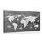 CANVAS PRINT BLACK AND WHITE MAP ON WOOD - PICTURES OF MAPS - PICTURES