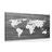 Picture black & white world map with wooden background