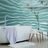 Self adhesive wallpaper with an origami theme in turquoise color