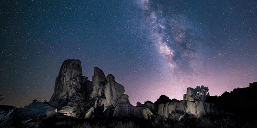 WANDBILD STERNENHIMMEL ÜBER FELSEN - BILDER VON NATUR UND LANDSCHAFT - BILDER