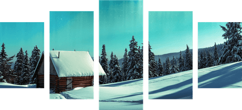 5-PIECE CANVAS PRINT FAIRY TALE WINTER LANDSCAPE - PICTURES OF NATURE AND LANDSCAPE - PICTURES