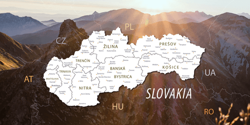 OBRAZ NA KORKU MAPA SLOVENSKA S MALEBNÝMI HORAMI - OBRAZY NA KORKU - OBRAZY