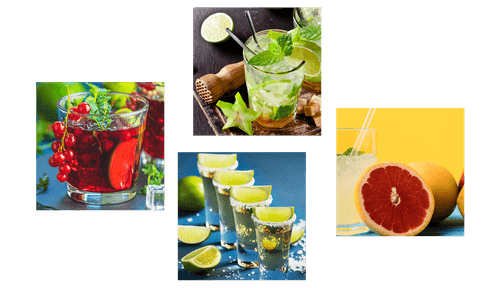 CANVAS PRINT SET DRINKS IN COLORFUL COLORS - SET OF PICTURES - PICTURES