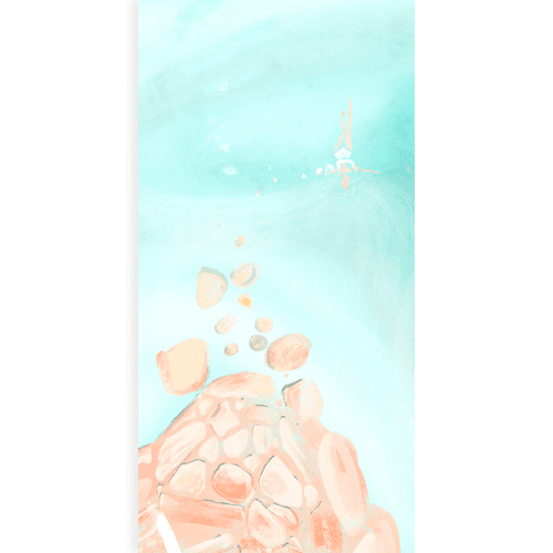 STAMPA SU TELA – DONNA SUL MARE APERTO - QUADRI ASTRATTO - STAMPE E QUADRI