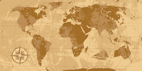 OBRAZ RUSTIKÁLNÍ MAPA SVĚTA - OBRAZY MAPY - OBRAZY