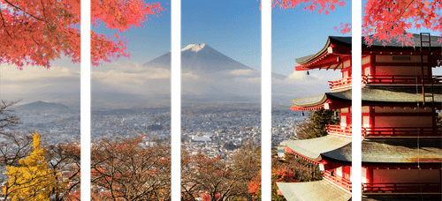 5-TEILIGES WANDBILD HERBST IN JAPAN - BILDER VON STÄDTEN - BILDER