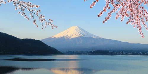 WANDBILD BLICK VOM SEE AUF FUJI - BILDER VON NATUR UND LANDSCHAFT - BILDER