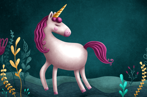 CANVAS PRINT FAIRYTALE UNICORN - CHILDRENS PICTURES - PICTURES