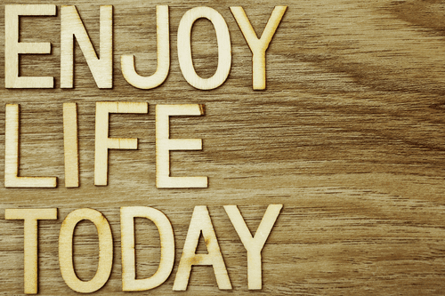 QUADRO CON LA FRASE "ENJOY LIFE TODAY" - QUADRI CON SCRITTE E CITAZIONI - QUADRI