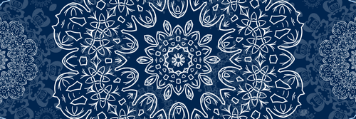 IMPRESSION SUR TOILE MANDALA BLEU AVEC UN MOTIF ABSTRAIT - IMPRESSIONS SUR TOILE FENG SHUI - IMPRESSION SUR TOILE