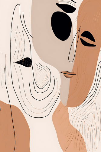 TABLEAU SUR TOILE – FORMES ABSTRAITES VISAGES - IMAGES FORMES ABSTRAITES - TABLEAUX