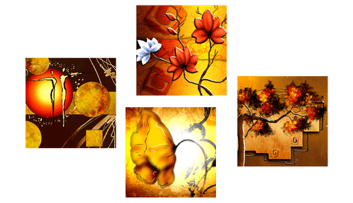 CANVAS PRINT SET IN ETHNO STYLE - SET OF PICTURES - PICTURES