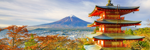 CANVAS PRINT CHUREITO PAGODA MONUMENT - PICTURES OF NATURE AND LANDSCAPE - PICTURES