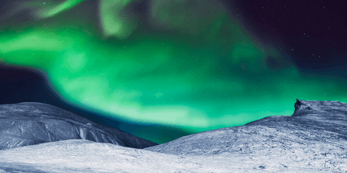 CANVAS PRINT NORTHERN LIGHTS IN THE SKY - PICTURES OF NATURE AND LANDSCAPE - PICTURES