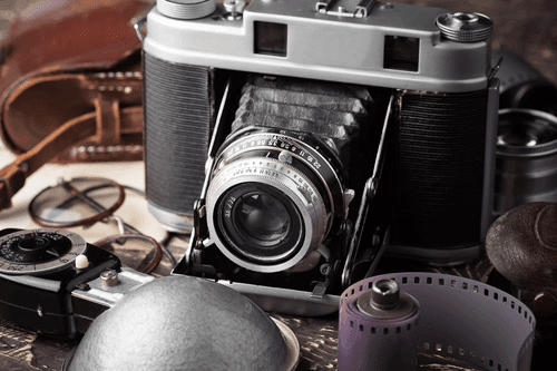 CANVAS PRINT OLD CAMERA - VINTAGE AND RETRO PICTURES - PICTURES