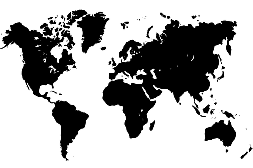 OBRAZ MAPA V ČERNOBÍLÉM PROVEDENÍ - OBRAZY MAPY - OBRAZY