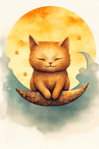 CANVAS PRINT DREAMY CAT - DREAMY LITTLE ANIMALS - PICTURES