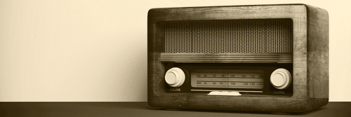 WANDBILD RETRO-RADIO IN SEPIA - SCHWARZ-WEISSE BILDER - BILDER