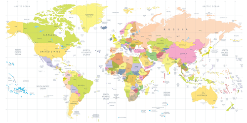 OBRAZ MAPA NA BIELOM POZADÍ - OBRAZY MAPY - OBRAZY