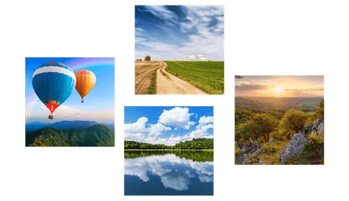 CANVAS PRINT SET VIEW OF BEAUTIFUL NATURE - SET OF PICTURES - PICTURES