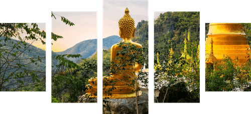 TABLOU 5-PIESE VEDERE LA BUDDHA DE AUR - TABLOURI FENG SHUI - TABLOURI