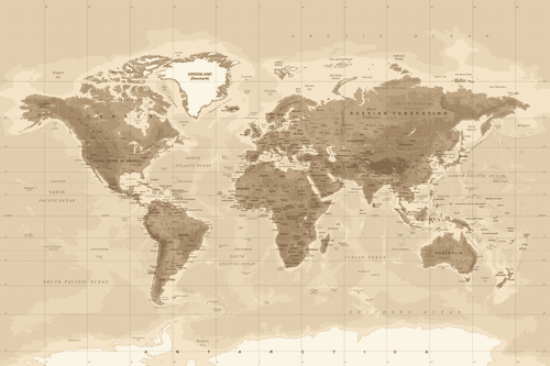 OBRAZ NÁDHERNÁ VINTAGE MAPA SVETA - OBRAZY MAPY - OBRAZY