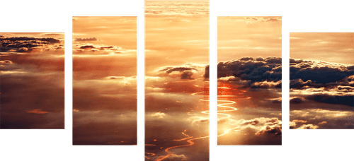 5-PIECE CANVAS PRINT ENCHANTING CLOUDS - PICTURES OF NATURE AND LANDSCAPE - PICTURES