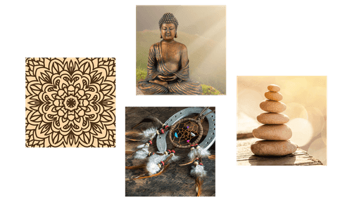 CANVAS PRINT SET HARMONIC BUDDHA - SET OF PICTURES - PICTURES
