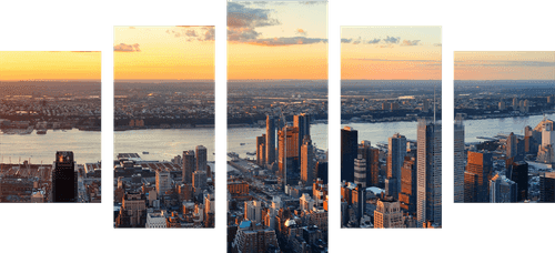 5-TEILIGES WANDBILD PANORAMA VON NEW YORK - BILDER VON STÄDTEN - BILDER