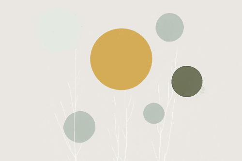 CANVAS PRINT MINIMALIST TREES WITH CIRCLES - PICTURES OF TREES AND LEAVES - PICTURES