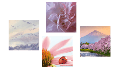 CANVAS PRINT SET CHARMING GENTLE NATURE - SET OF PICTURES - PICTURES