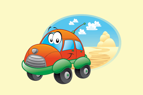 CANVAS PRINT CAR ON A TRIP - CHILDRENS PICTURES - PICTURES