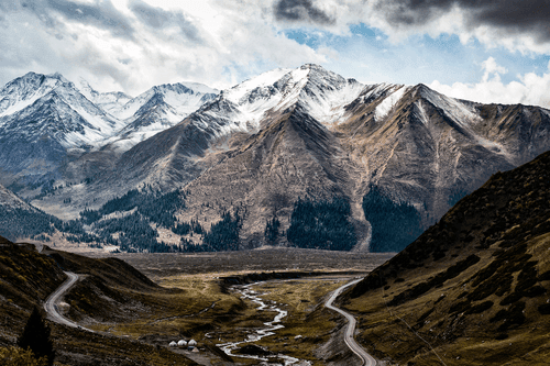 CANVAS PRINT BEAUTIFUL MOUNTAIN PANORAMA - PICTURES OF NATURE AND LANDSCAPE - PICTURES