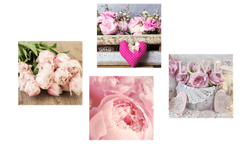 BILDER-SET BLUMEN IM VINTAGE-STIL - BILDERSETS - BILDER