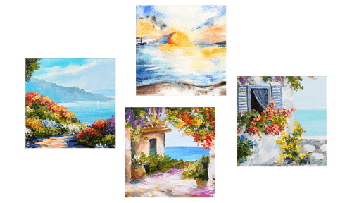 CANVAS PRINT SET SUNRISE BY THE SEA - SET OF PICTURES - PICTURES