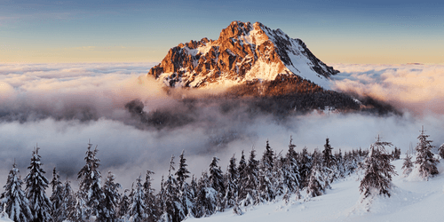 WANDBILD RIESENGEBIRGE UNTER DER SCHNEEDECKE - BILDER VON NATUR UND LANDSCHAFT - BILDER