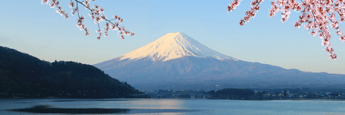 CANVAS PRINT VIEW OF MOUNT FUJI - PICTURES OF NATURE AND LANDSCAPE - PICTURES