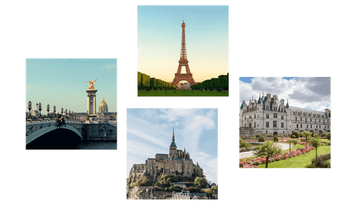 CANVAS PRINT SET FOR PEOPLE WHO LOVE FRANCE - SET OF PICTURES - PICTURES