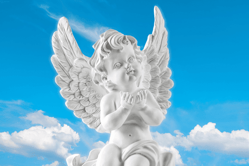 CANVAS PRINT CARING ANGEL IN THE SKY - PICTURES OF ANGELS - PICTURES