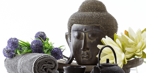 WANDBILD WELLNESS-STILLLEBEN MIT BUDDHA - BILDER MIT FENG SHUI-MOTIVEN - BILDER