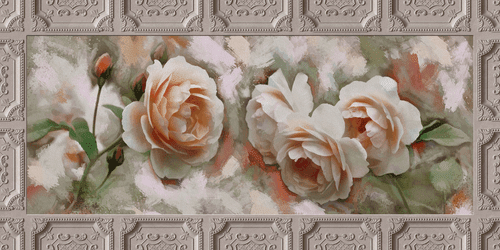 CANVAS PRINT ROSES IN A HISTORICAL FRAME - PICTURES FLOWERS - PICTURES