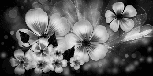 CANVAS PRINT FLOWER FANTASY IN BLACK AND WHITE - BLACK AND WHITE PICTURES - PICTURES