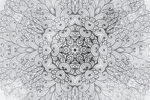 CANVAS PRINT ETHNIC MANDALA IN BLACK AND WHITE - BLACK AND WHITE PICTURES - PICTURES