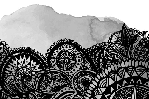 CANVAS PRINT MANDALA IN BLACK AND WHITE - BLACK AND WHITE PICTURES - PICTURES