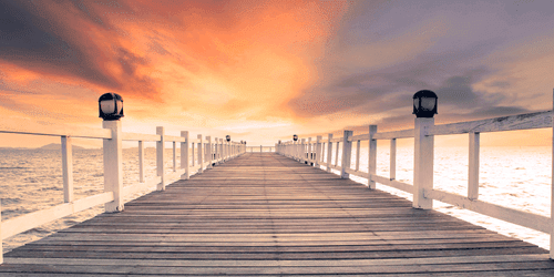 WANDBILD ALTE HOLZPROMENADE - BILDER VON NATUR UND LANDSCHAFT - BILDER