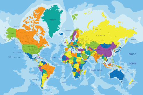 OBRAZ NA KORKU FAREBNÁ MAPA SVETA - OBRAZY NA KORKU - OBRAZY